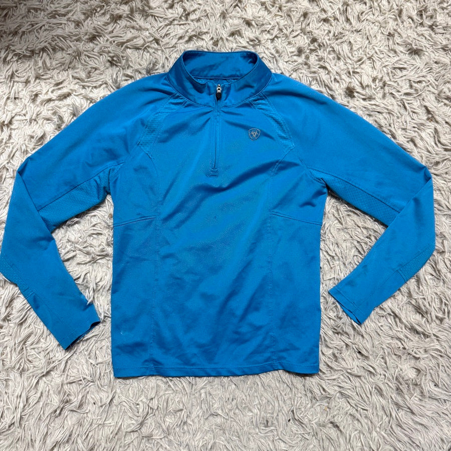 ARIAT Girl’s Small Blue Ariat Long Sleeve Horseback Riding Sunshirt. Good Condition.