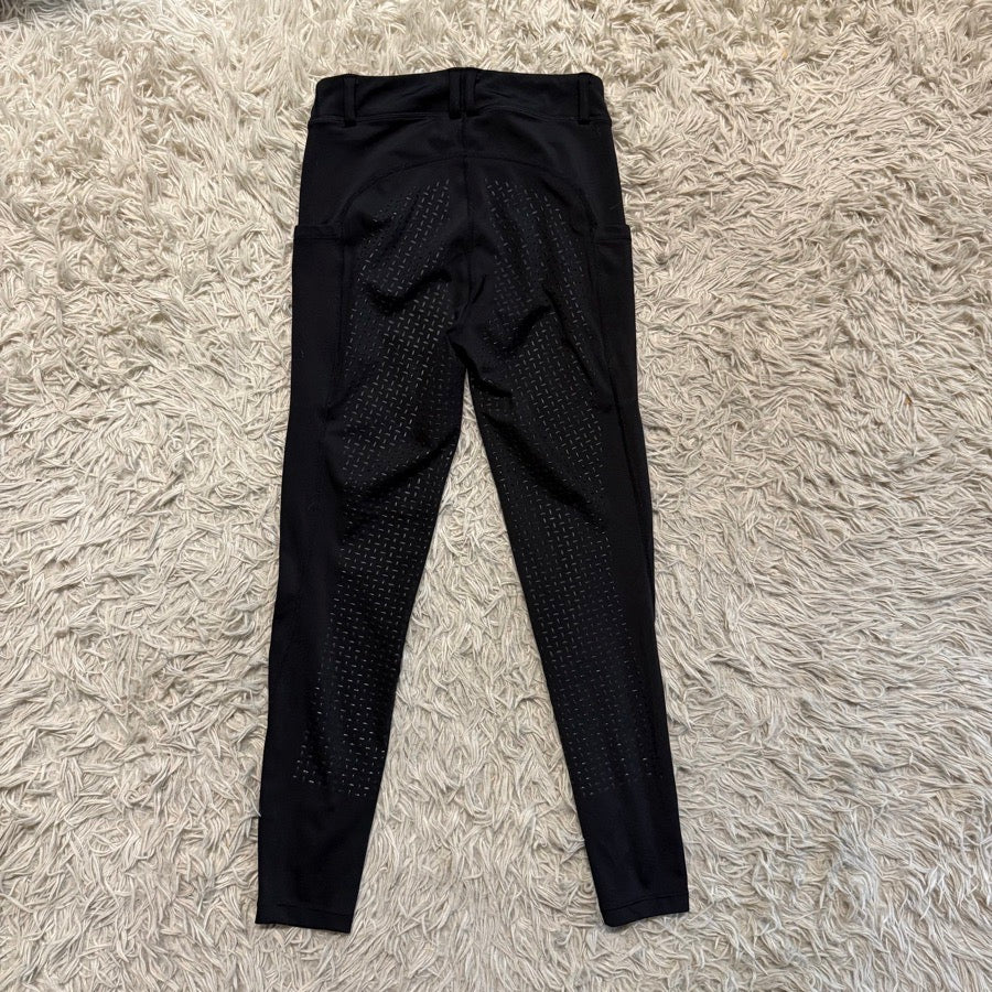 Girl’s Medium Black Beroy Full Seat Horseback Riding Tights Breeches. Good Cond.