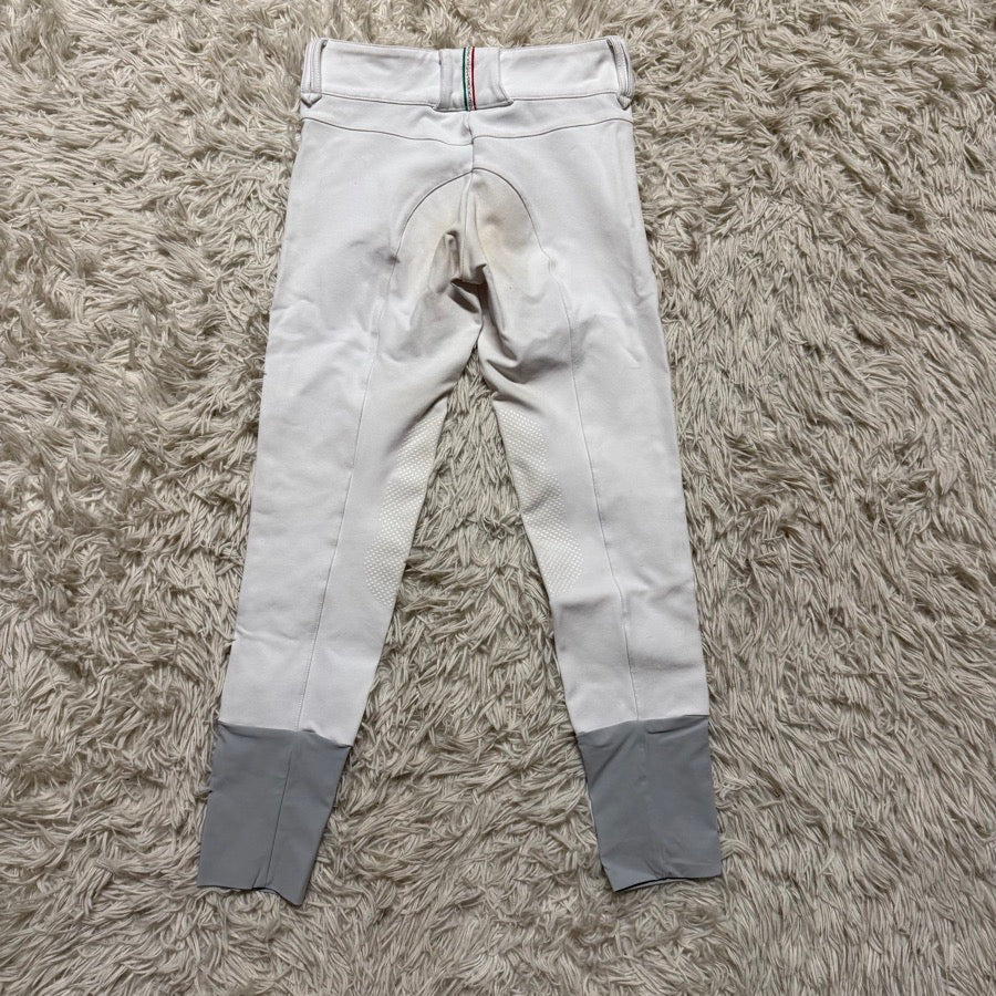 Girl’s Size 10 White For Horses Knee Patch Horseback Riding Breeches. Good Cond