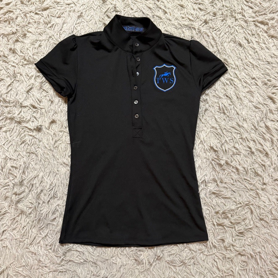 OTHER Women’s XS Black An Capall Short Sleeve Horseback Riding Polo Shirt. Good Cond