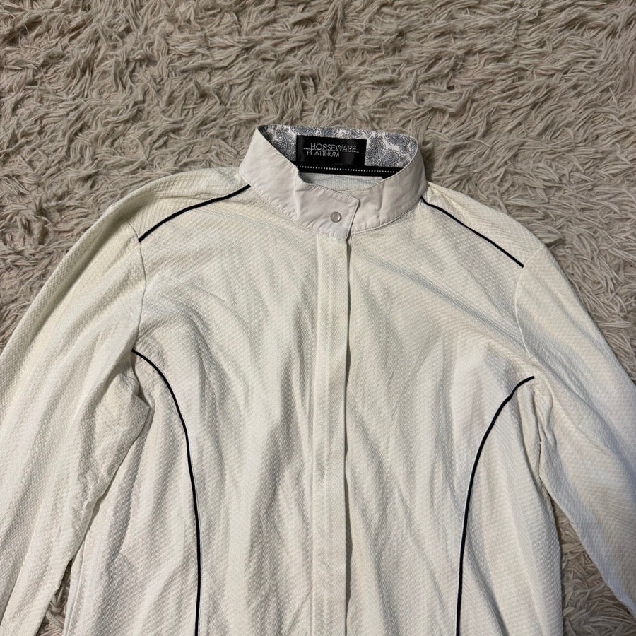 HORSEWARE IRELAND Women’s XXL White Horseware Long Sleeve Horseback Riding Show Shirt. Good Cond. (2)