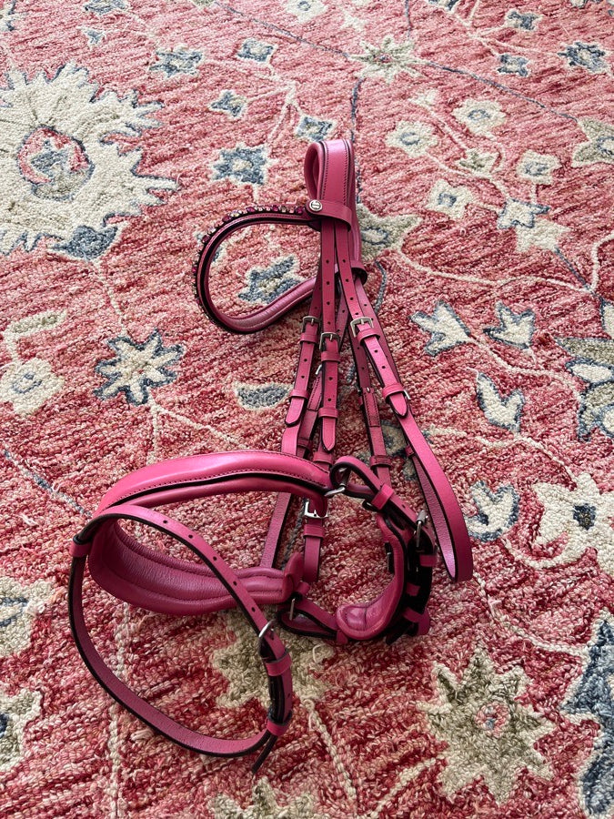 Halter Ego “The Barbie Pink Leather Snaffle Bridle”