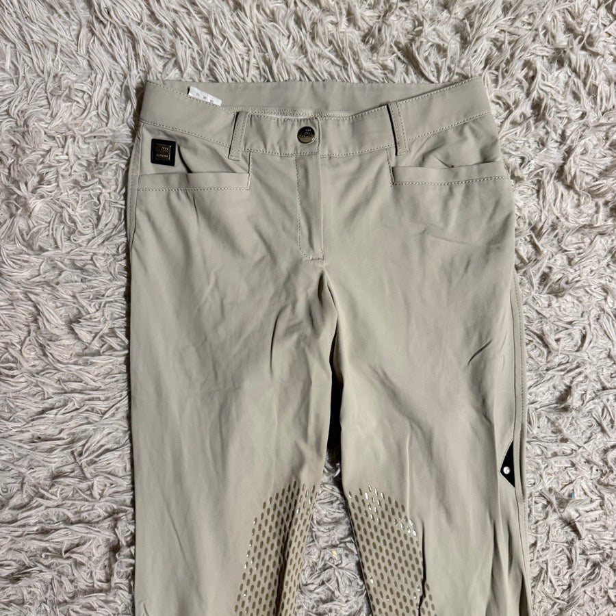 EQUILINE Women’s Size IT42 Tan Equiline Knee Patch Horseback Riding Breeches (3)