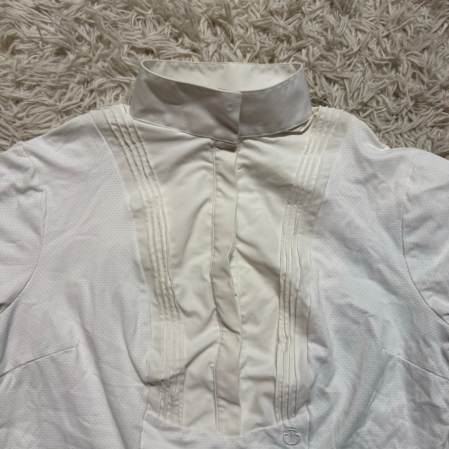 Women’s Medium White Cavalleria Toscana Short Sleeve Horseback Riding Show Shirt