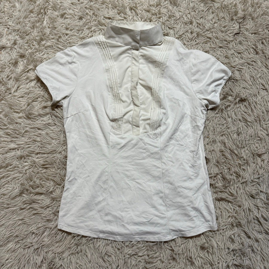 Women’s Medium White Cavalleria Toscana Short Sleeve Horseback Riding Show Shirt