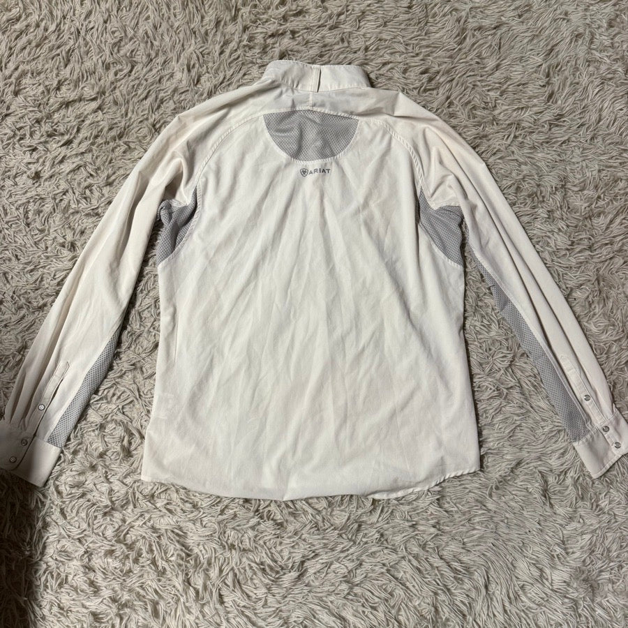 ARIAT Women’s XL White Ariat Long Sleeve Horseback Riding Show Shirt. Good Condition. (3)