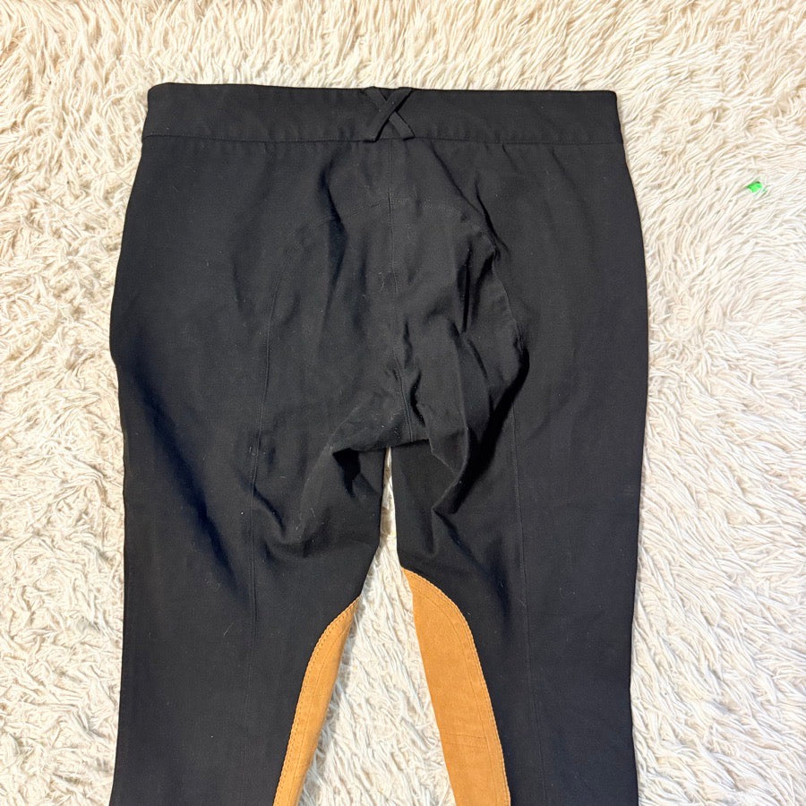 Women’s Size 34 Black Dover Knee Patch Horseback Riding Breeches. Good Condition