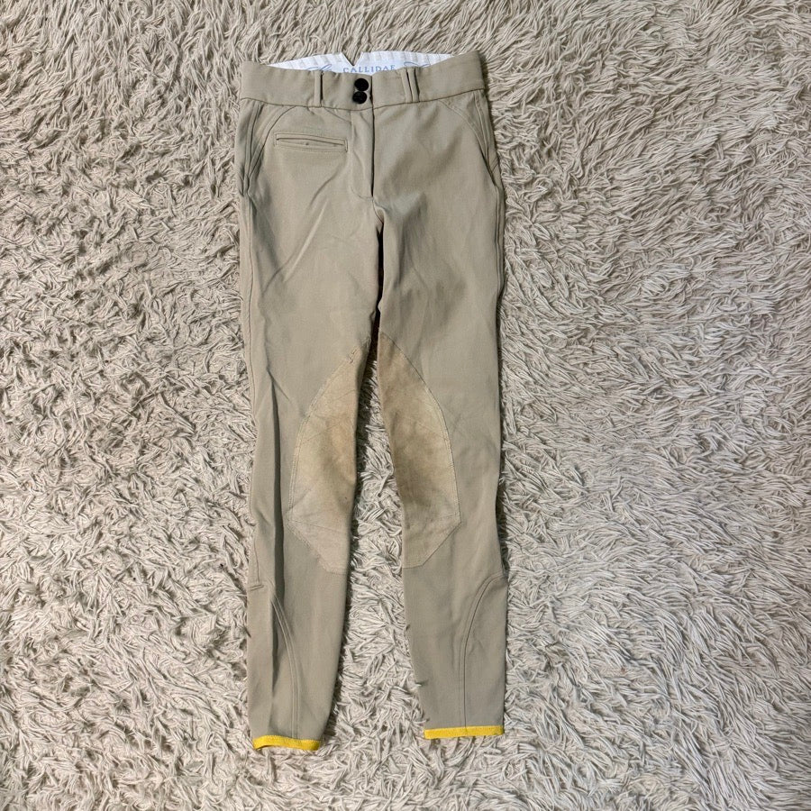 Women’s Size 24 Tan Callidae Knee Patch Horseback Riding Breeches.