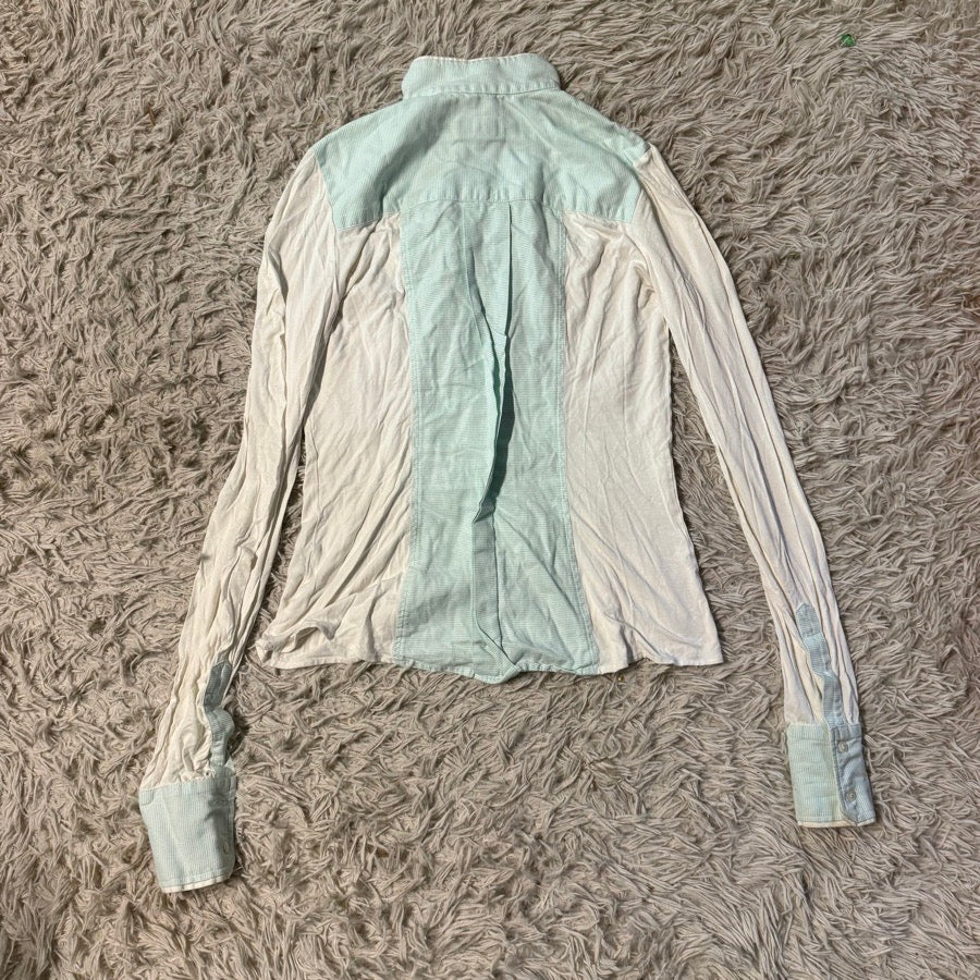 Other Women’s Large White/Green Le Fash Long Sleeve Horseback Riding Show Shirt (4)