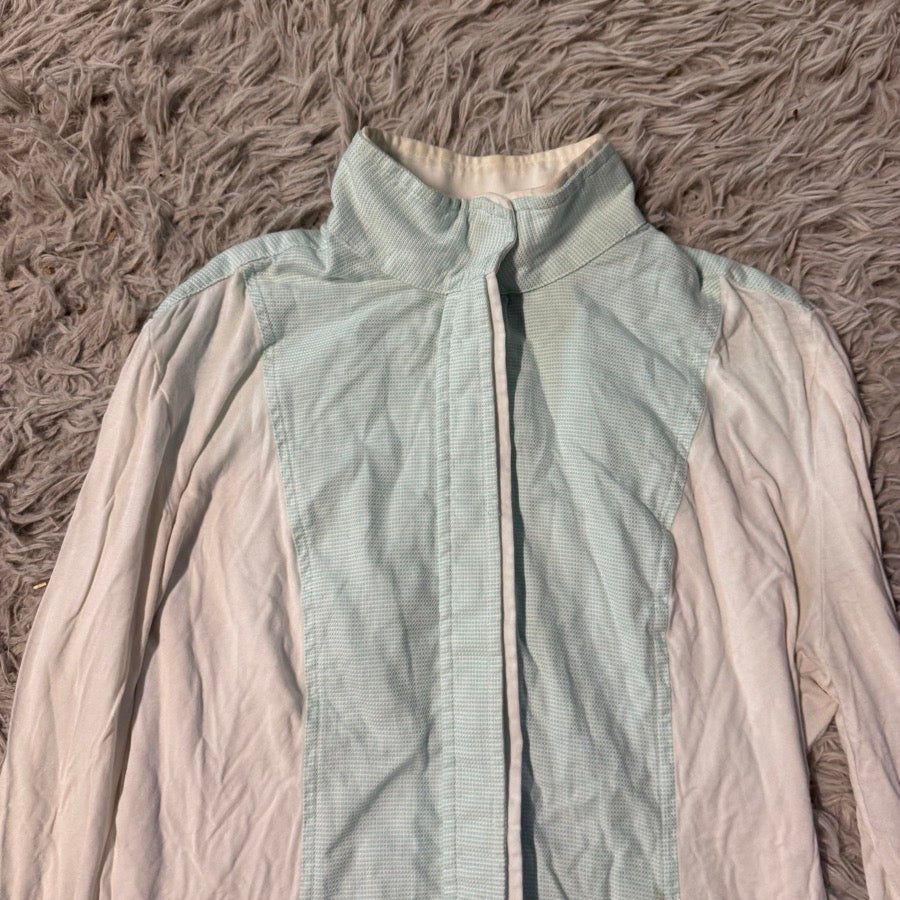 Other Women’s Large White/Green Le Fash Long Sleeve Horseback Riding Show Shirt (2)