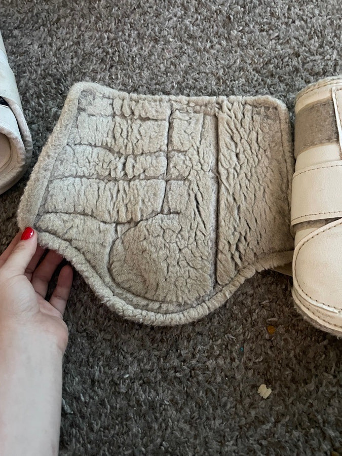 Wool lined brushing boots
