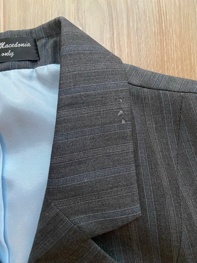 RJ CLASSICS RJ Classics Gray with Blue Pin Stripes Show Coat (7)