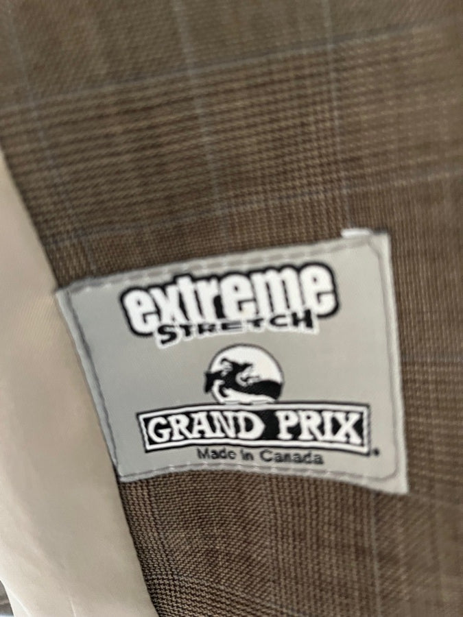 Grand Prix stretch jacket in tan plaid size 12