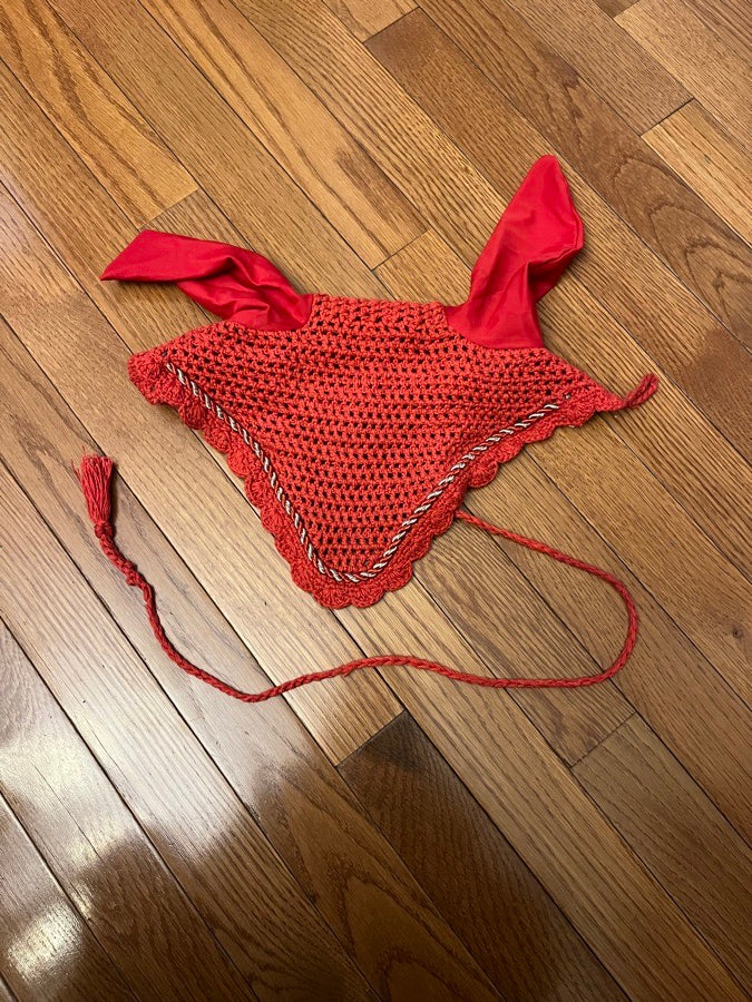 New red horse ear bonnet