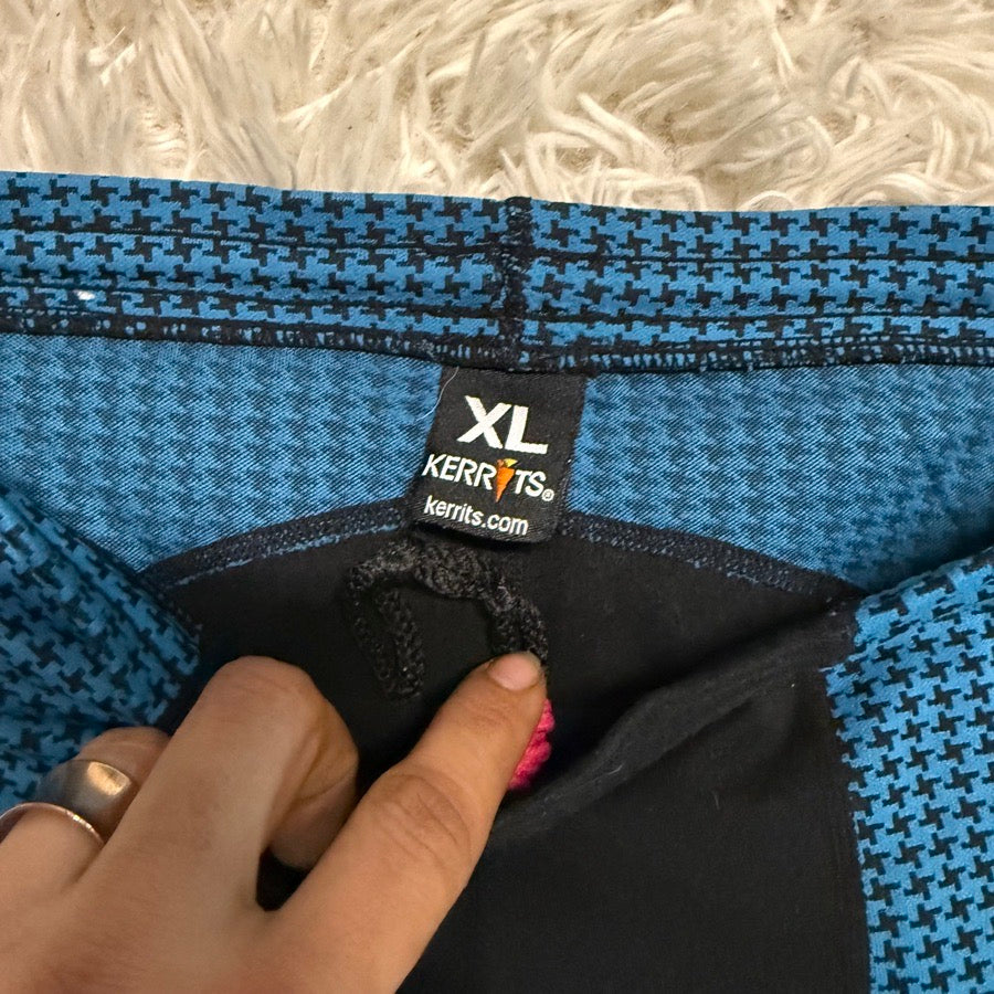 Girl’s XL Blue/Black Kerrits Knee Patch Horseback Riding Tights Breeches