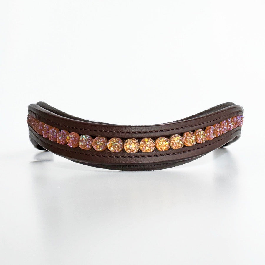 OTHER Peach Druzy Beaded Browband (2)