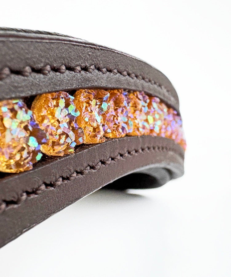 OTHER Peach Druzy Beaded Browband (5)