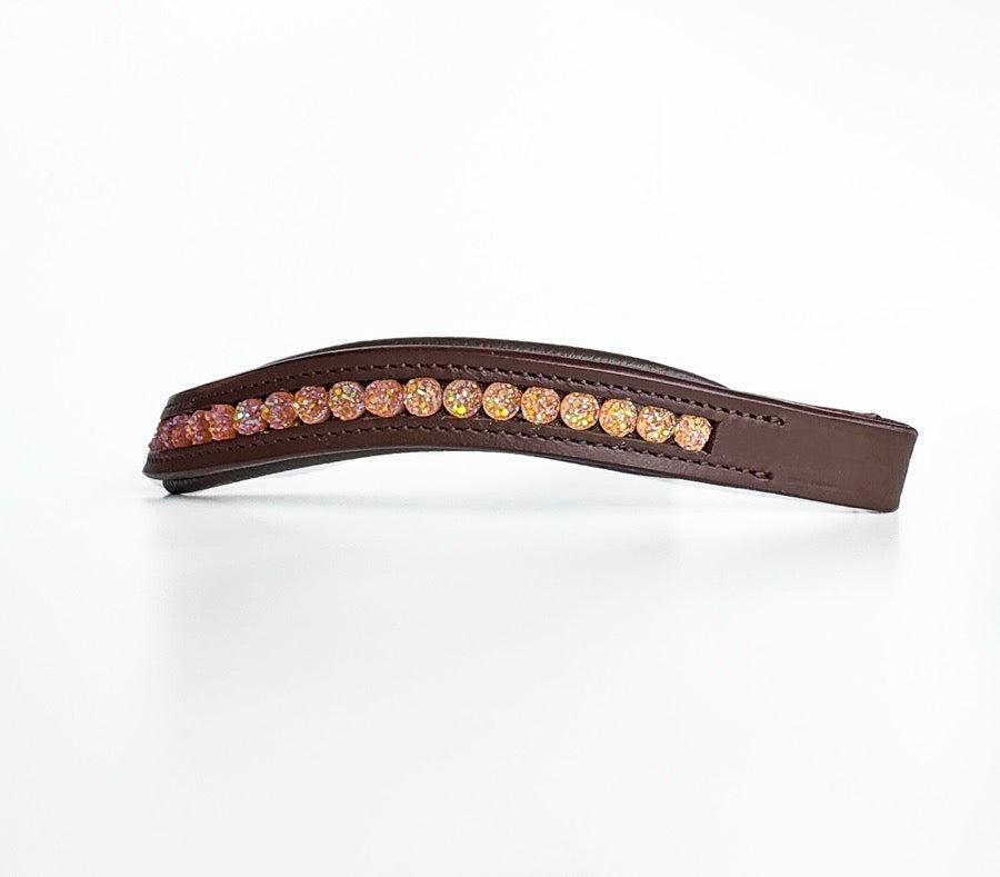 OTHER Peach Druzy Beaded Browband (3)