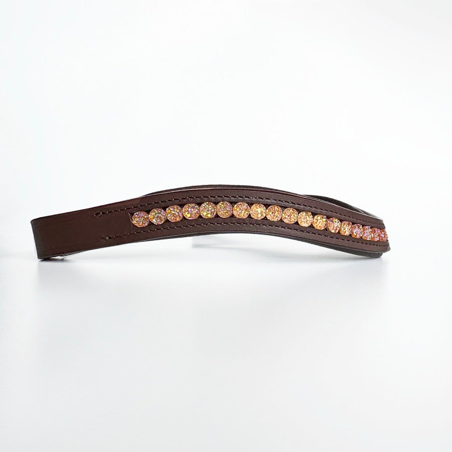 OTHER Peach Druzy Beaded Browband (4)