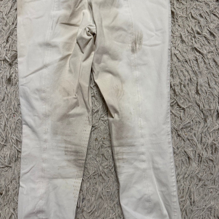 EQUILINE Women’s Size IT40 White Equiline Knee Patch Horseback Riding Breeches (6)