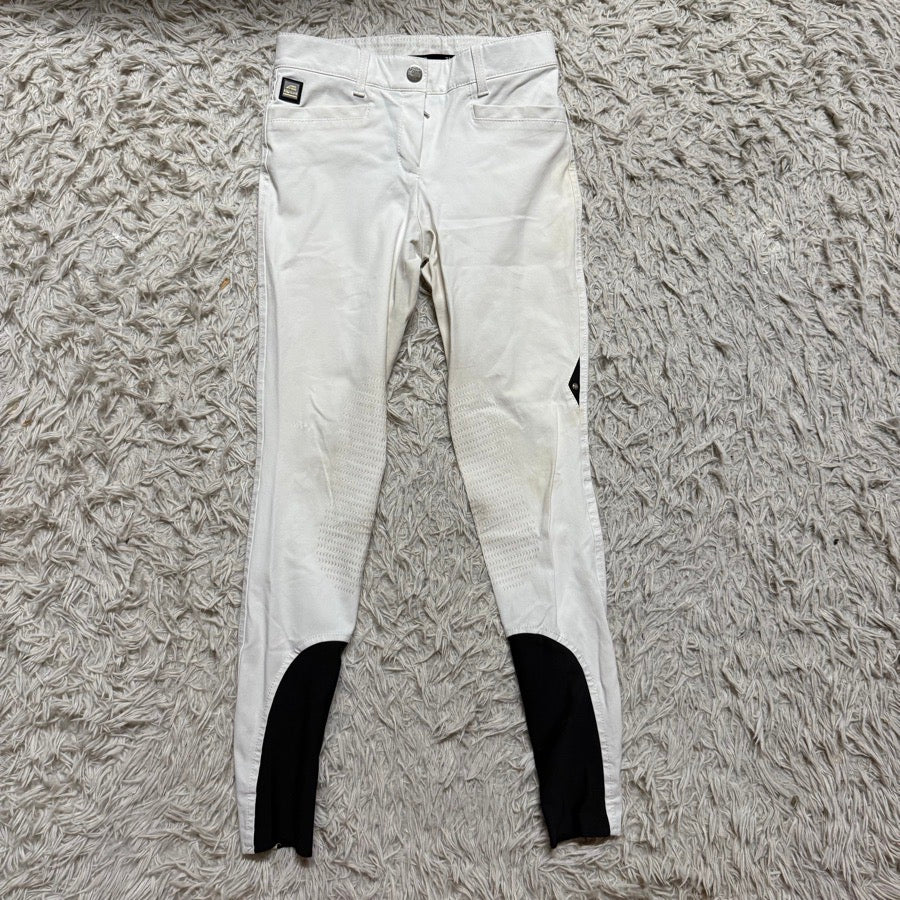 EQUILINE Women’s Size IT40 White Equiline Knee Patch Horseback Riding Breeches (2)