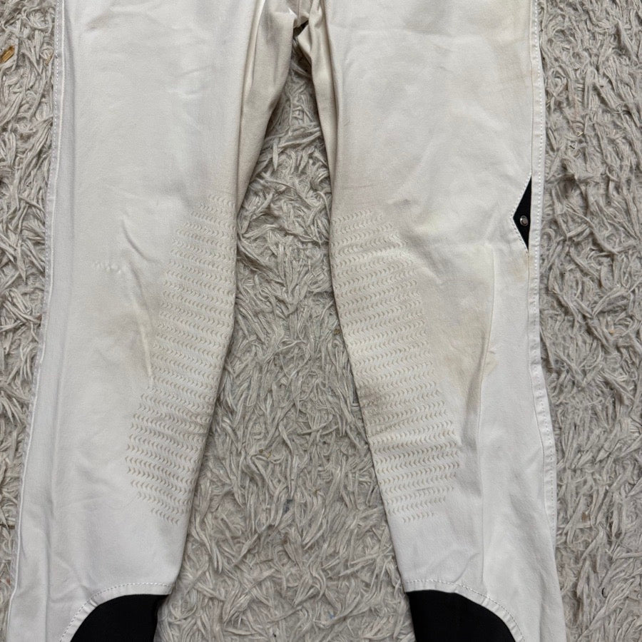 EQUILINE Women’s Size IT40 White Equiline Knee Patch Horseback Riding Breeches (7)