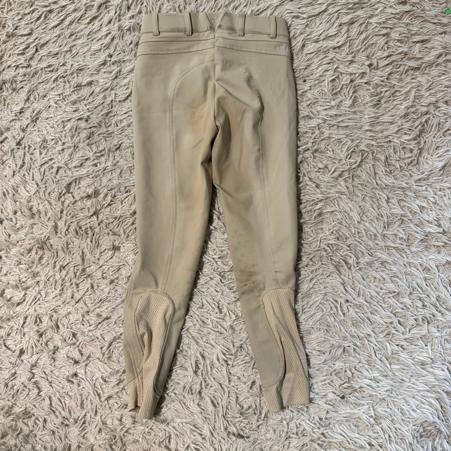 Girl’s Size 12 Tan Ariat Knee Patch Horseback Riding Breeches