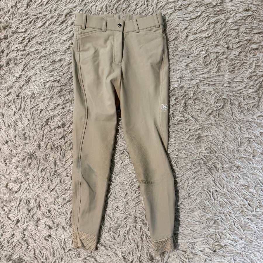 Girl’s Size 12 Tan Ariat Knee Patch Horseback Riding Breeches