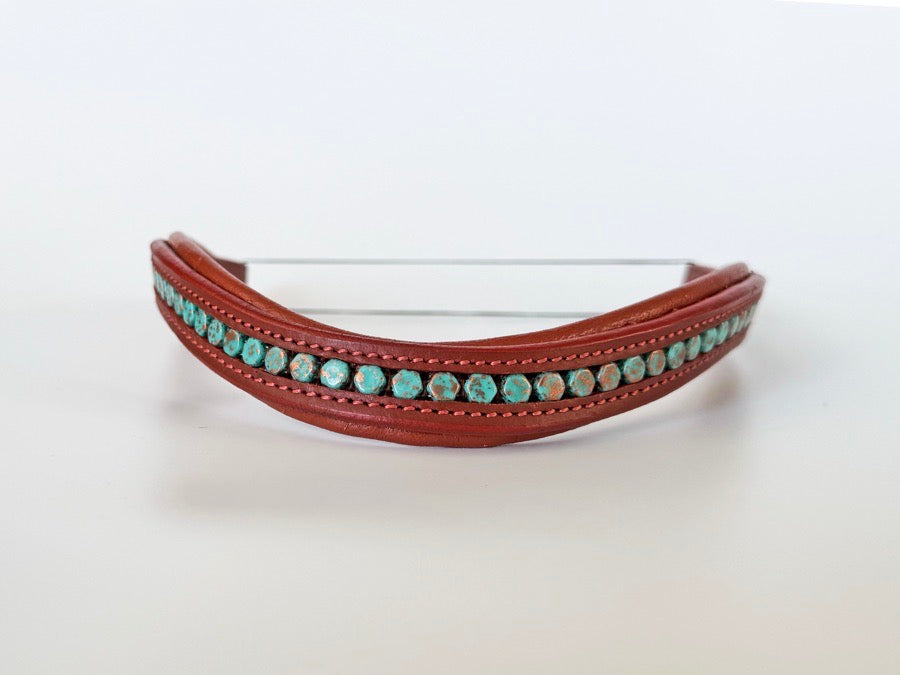 OTHER Turquoise Beaded Chestnut Browband (2)