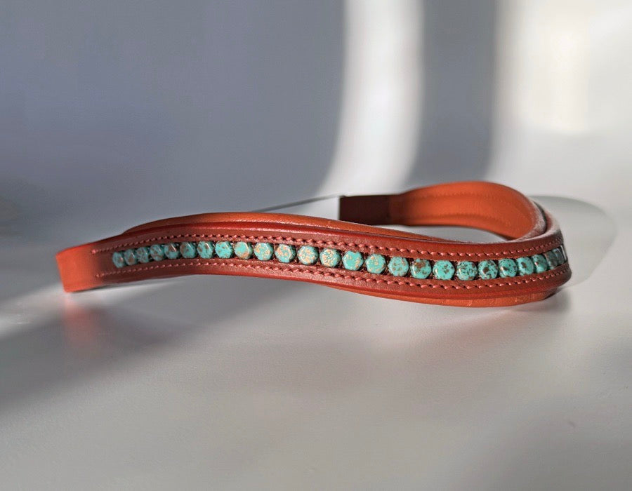 Turquoise Beaded Chestnut Browband