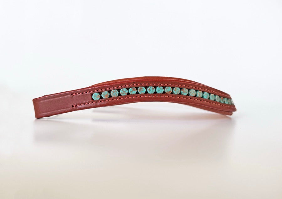 Turquoise Beaded Chestnut Browband