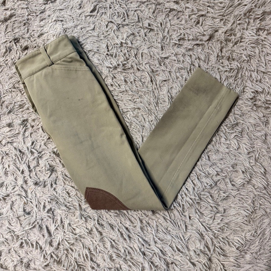Girl’s Size 12 Tan Dover Knee Patch Horseback Riding Jodphur Breeches