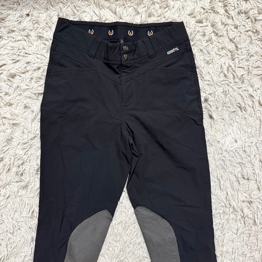 KERRITS Women’s Large Black Kerrits Knee Patch Horseback Riding Breeches (3)