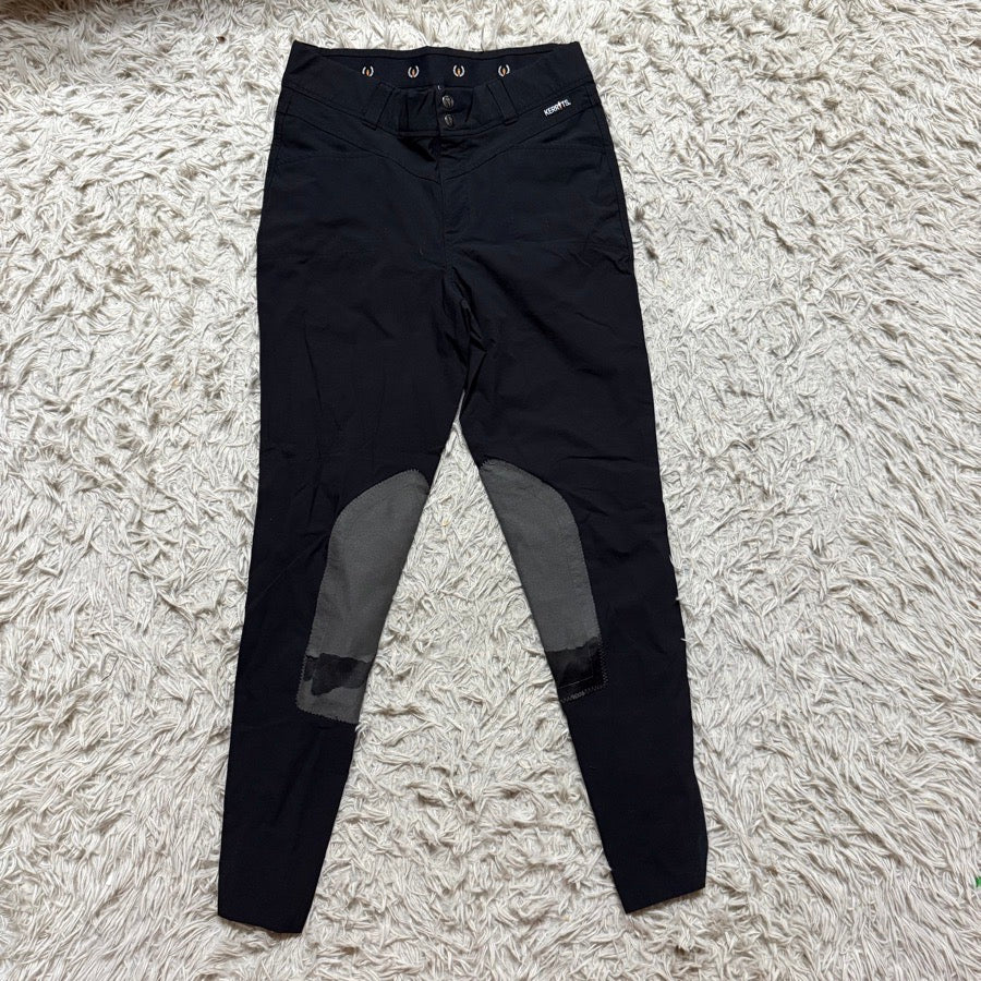 KERRITS Women’s Large Black Kerrits Knee Patch Horseback Riding Breeches (2)