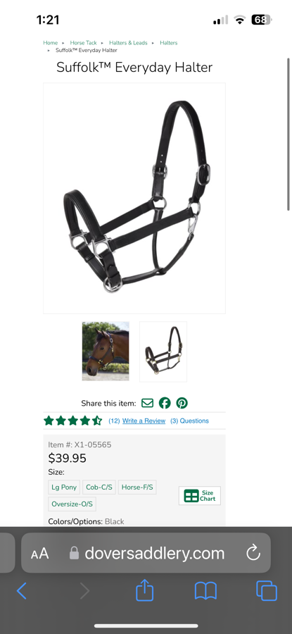 Black Leather Halter