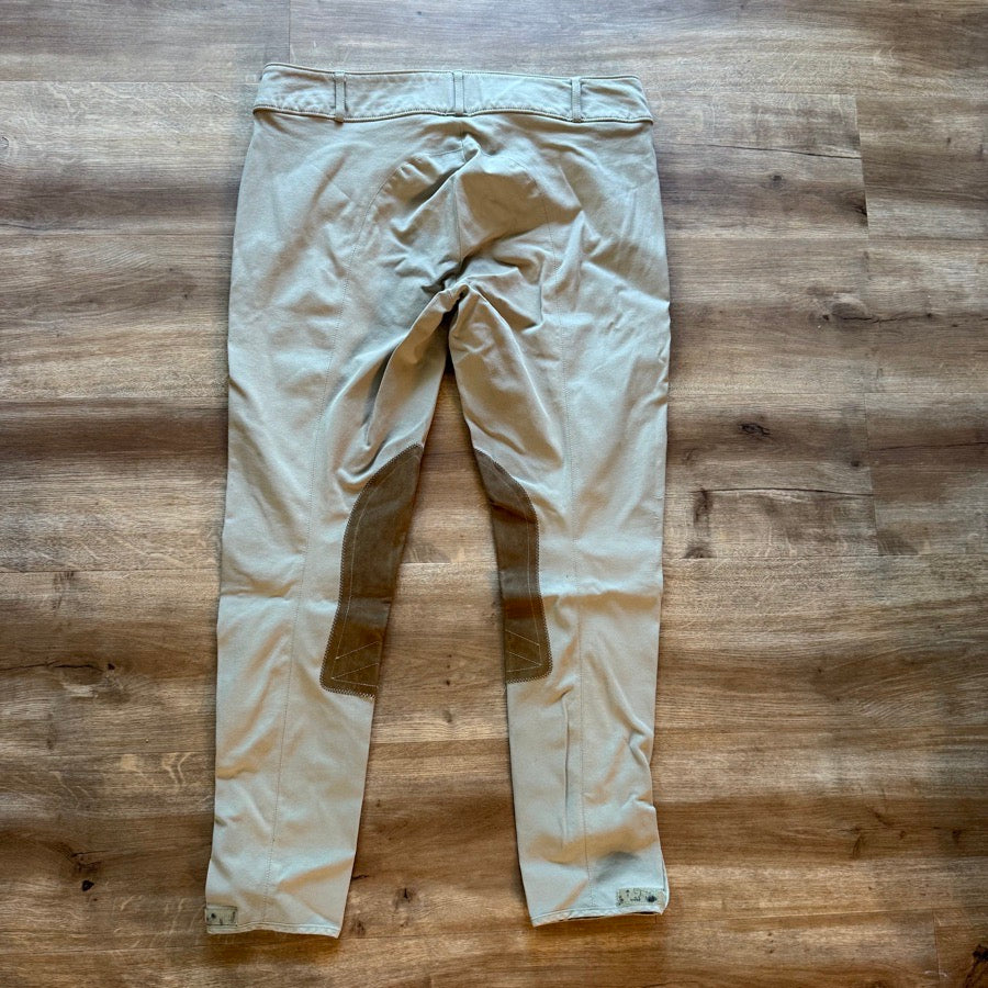 Women’s Tan Tailored Sportsman Knee Patch Horseback Riding Breeches. Good Cond.