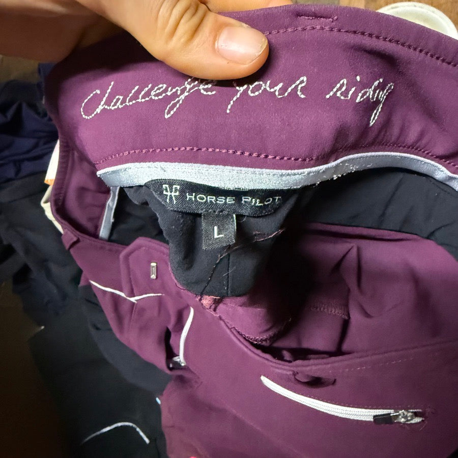 Women’s Large Purple Horse Pilot Horseback Riding Breeches
