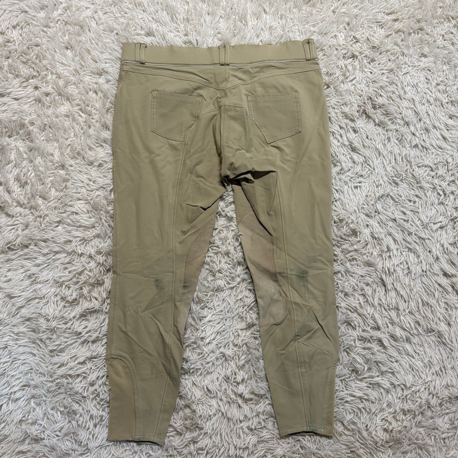 Women’s Size 36 Tan Elation Knee Patch Horseback Riding Breeches. Good Condition