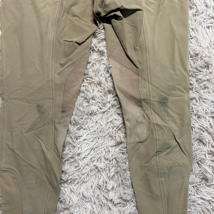 Women’s Size 36 Tan Elation Knee Patch Horseback Riding Breeches. Good Condition