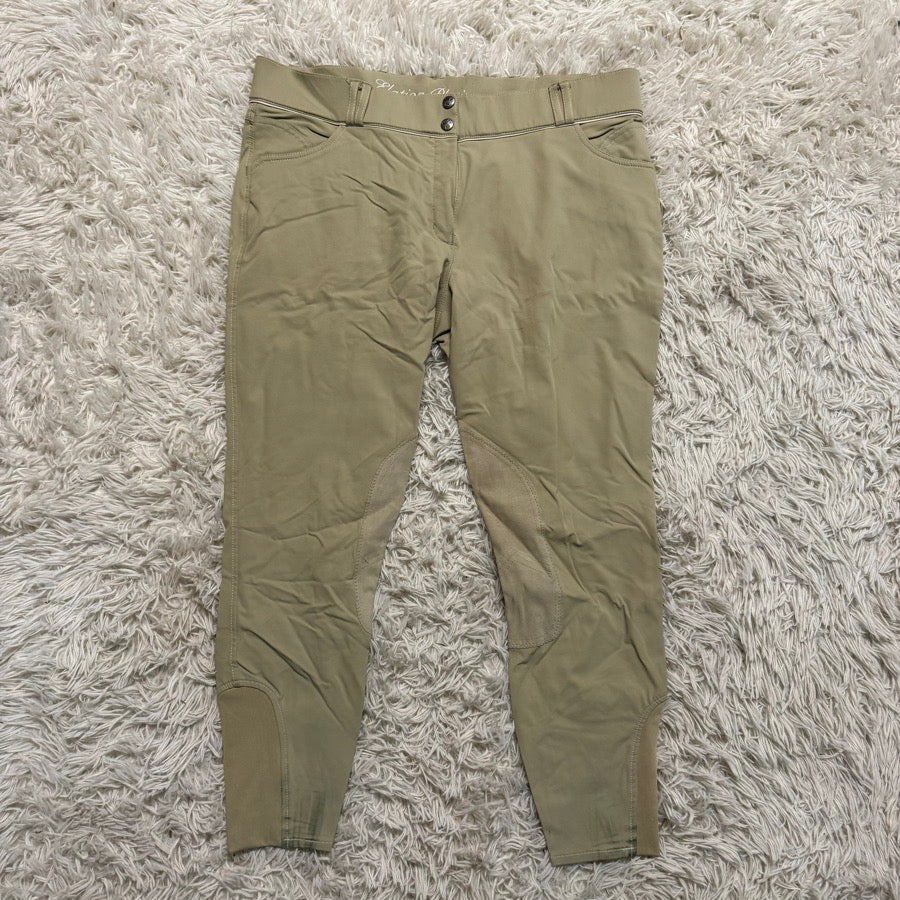 Women’s Size 36 Tan Elation Knee Patch Horseback Riding Breeches. Good Condition