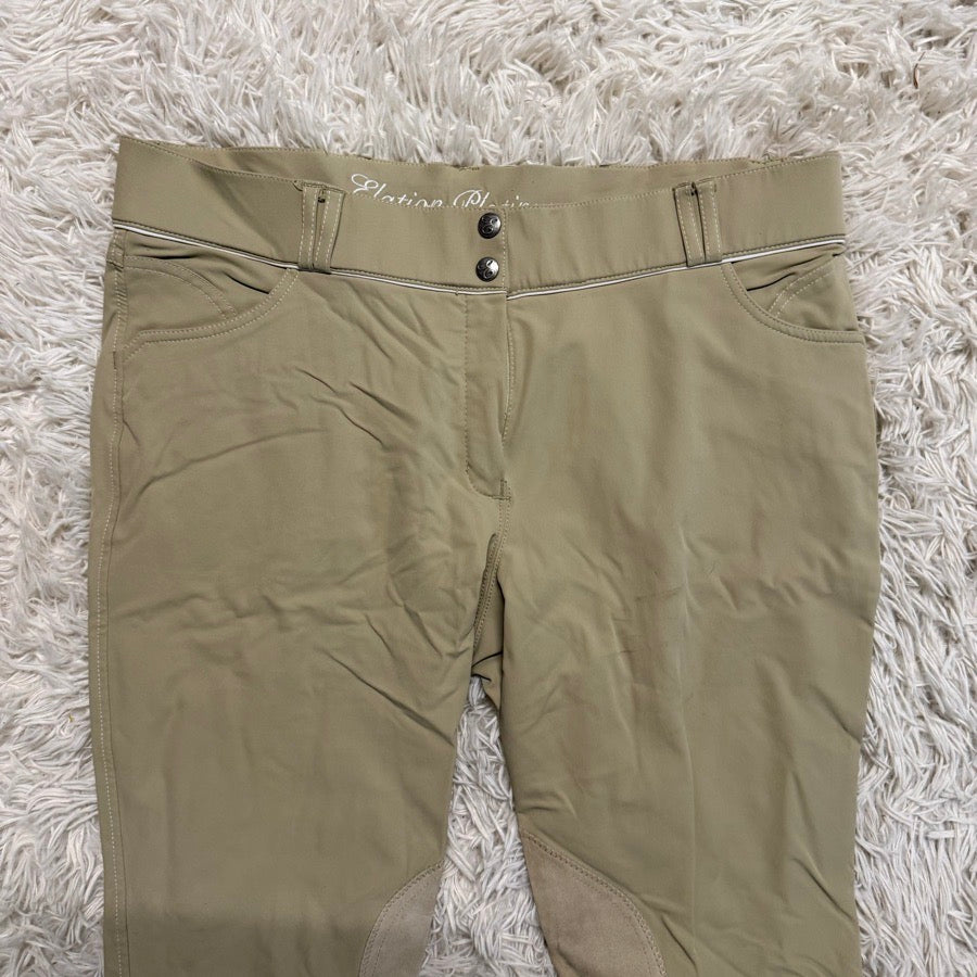 Women’s Size 36 Tan Elation Knee Patch Horseback Riding Breeches. Good Condition