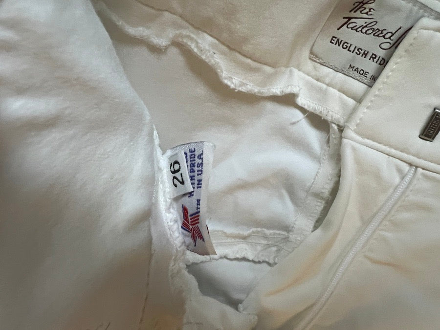 Tailored Sportsman White Knee Patch Breeches Size 26