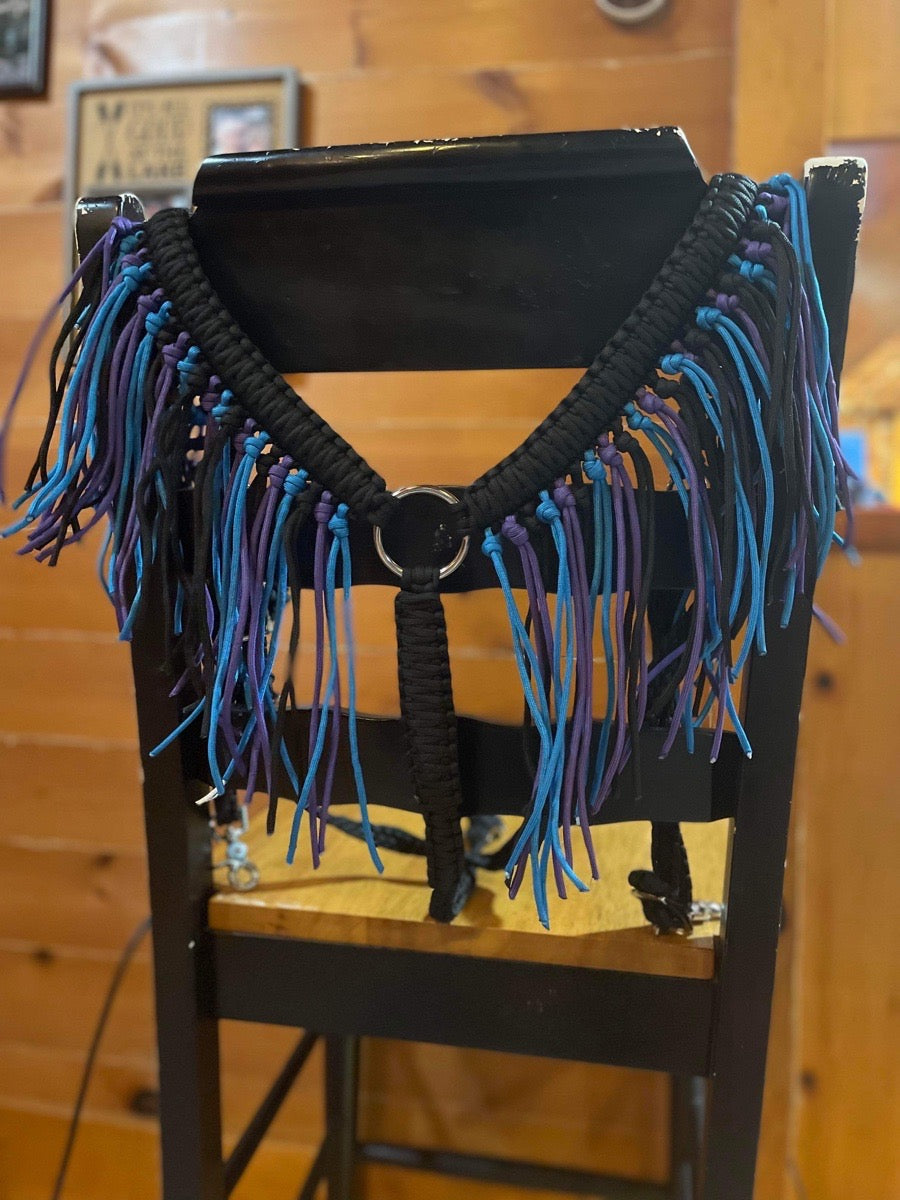 Braided fringe Paracord horse breast collar