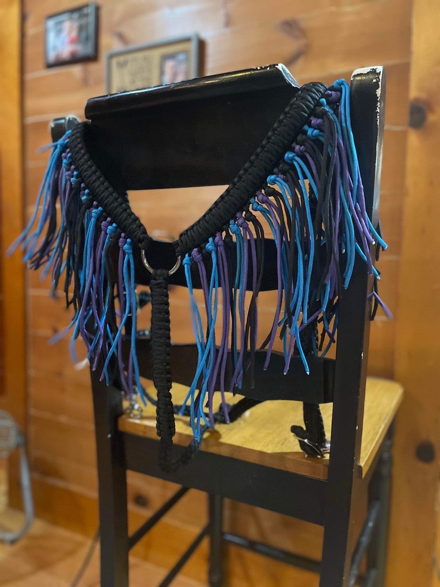 Braided fringe Paracord horse breast collar