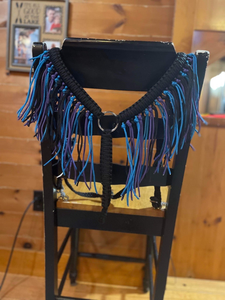 Braided fringe Paracord horse breast collar