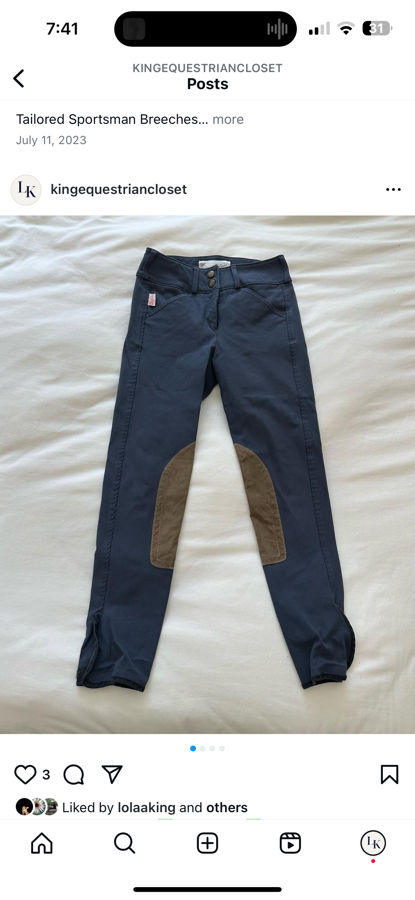 Tailored Sportsman Breeches Size 10 R