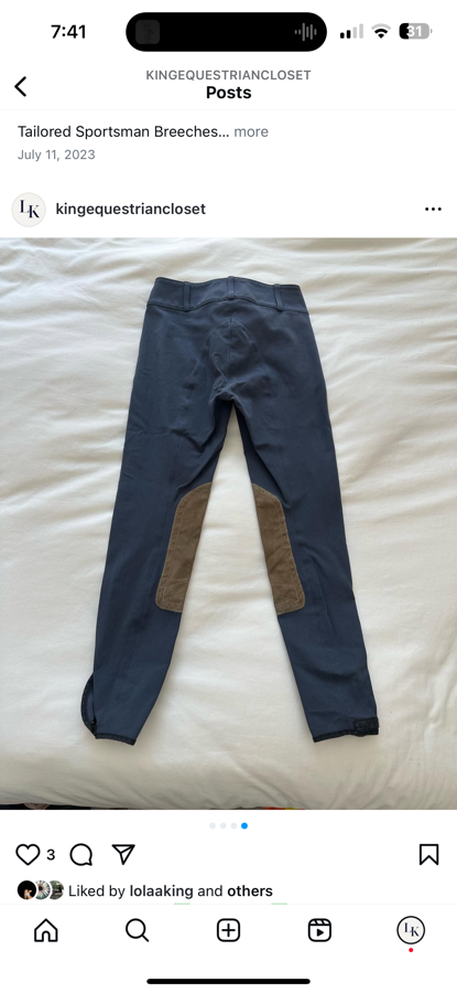 Tailored Sportsman Breeches Size 10 R