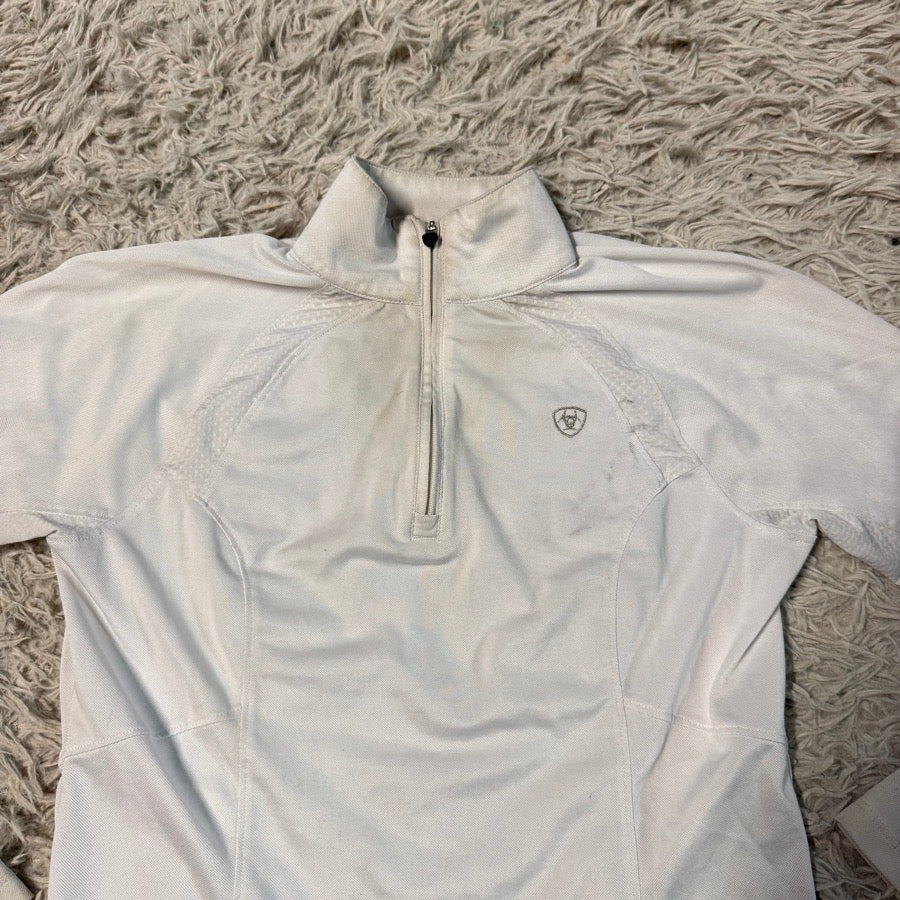 ARIAT Women’s XS White Ariat Long Sleeve Horseback Riding Sunshirt (2)