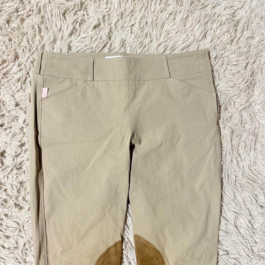 Women’s Size 34L Tan Tailored Sportsman Knee Patch Horseback Riding Breeches