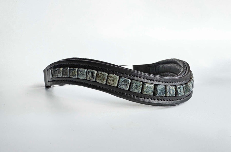 Blue Beaded Browband, Wide